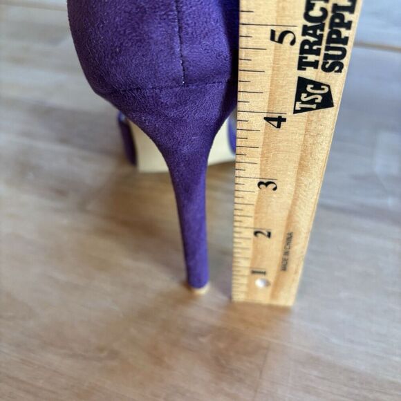 MAIERNISI JESSI Purple Suede point toe Stiletto heel bow knot ankle strap sz 7.5 - Picture 11 of 12